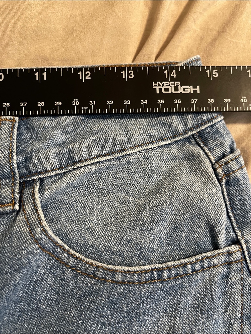 Commense Jeans Womens Medium Blue Wide Leg High Waist Denim Normcore Cute Casual - Picture 9 of 11